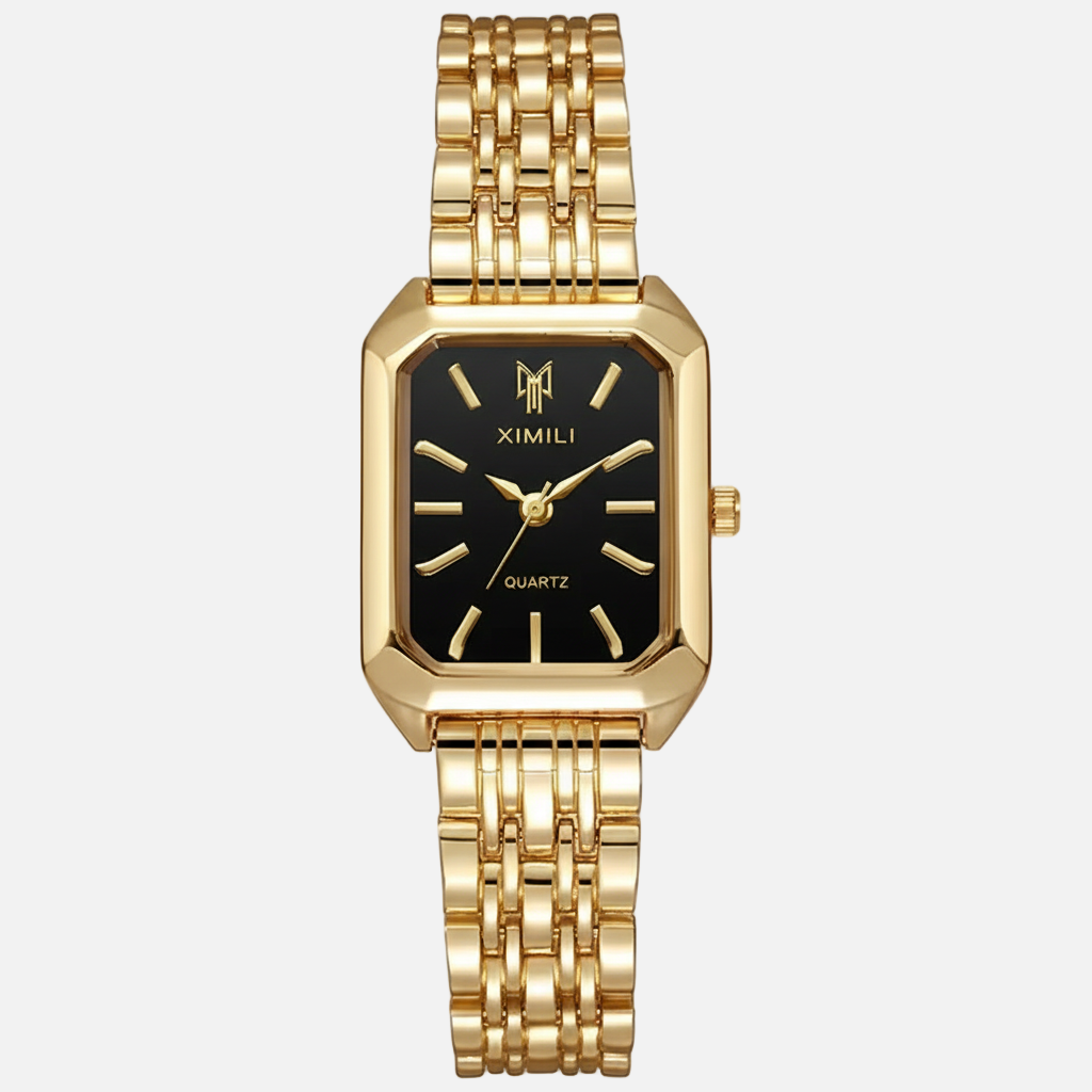 SAPIEN Aurelien - Gold - Oynx Dial with black face on a white background