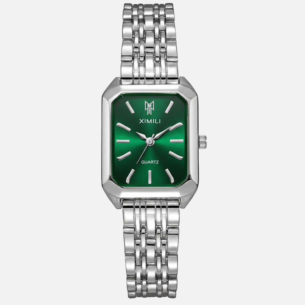SAPIEN Aurelien - Silver - Olive Dial watch with a green face on a white background